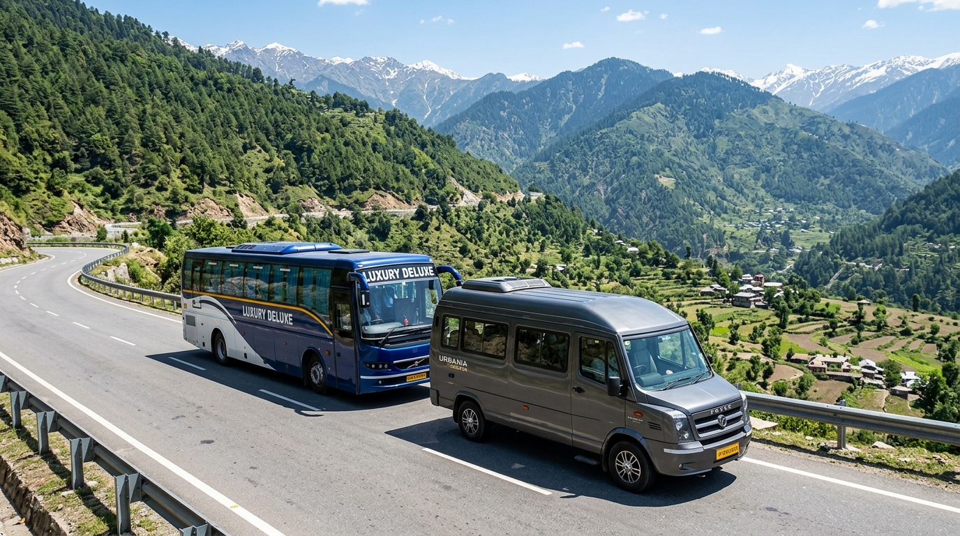 Tempo Traveller in Chandigarh & Deluxe Bus Hire